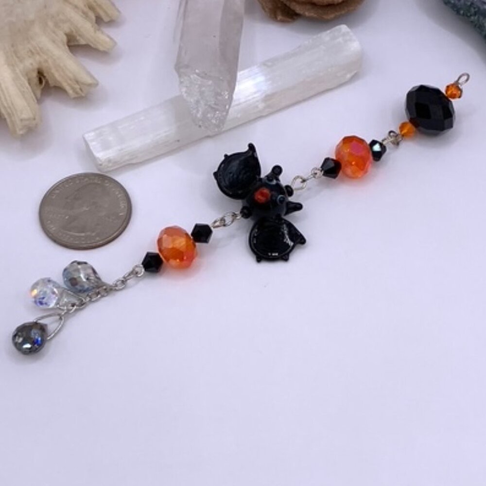 Halloween Bat Car Rearview Mirror Suncatcher Prism Charm Ornament Handmade CC105